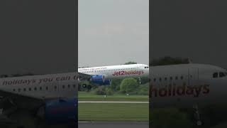 jet2holidays a321 amazing arrival into manchesterairport planespotting aviation planes shorts [upl. by Brandt]