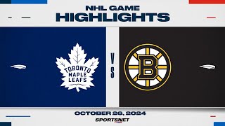 NHL Highlights  Maple Leafs vs Bruins  October 26 2024 [upl. by Urion481]