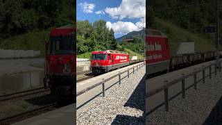 Rhatian Railway Switzerland Tiefencastel rhb rhätischebahn train freighttrain [upl. by Belsky542]