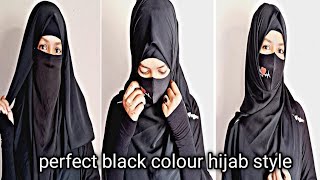 perfect black burka with eay hijab niqab tutorial [upl. by Amerigo79]