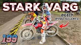 Travis Pastrana reviews ELECTRIC Stark VARG Electric Dirt Bike Review [upl. by Holtorf]