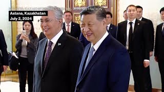 Chinas Xi Arrives in Kazakhstan Meets Tokayev [upl. by Tj572]