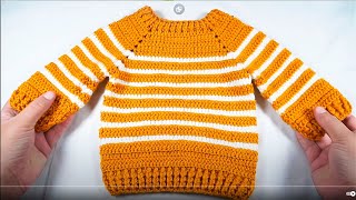 🌈Como Tejer Suéter a Crochet para BEBES NIÑOS Y ADULTOS Ganchillo  PASO A PASO😍 [upl. by Sheryle]