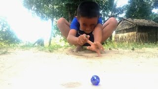 How To Play Marbles  Khmer Traditional  Cambodia [upl. by Elmajian415]