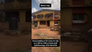 Storey building of 29 rooms on 45ft by 100ft land at Uselu shell Benin city for sale close to road [upl. by Audi635]