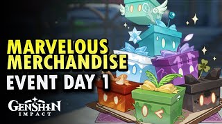 Marvelous Merchandise Day 1 Event Guide  Genshin Impact [upl. by Paderna]