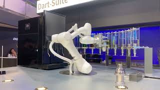 Doosan Robotics AI Robot bartender quotMOODIEquot at CES 2024 [upl. by Eanert]