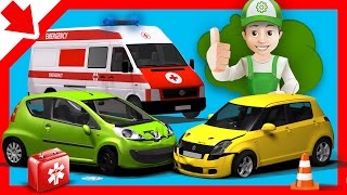 Rettungswagen für Kleinkinder Trickfilm Unfall auto deutsch Fur Kinder Autos kinderfilme deutsch [upl. by Adnalu]