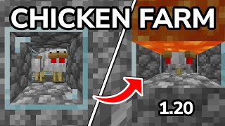 Easiest Chicken Farm Without ComparatorsObservers Minecraft 121  Infinite Food amp Feathers [upl. by Idnem]