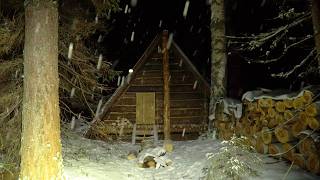 SURVIVE TWO WINTER NIGHTS IN A COZY LOG CABIN WINTER IS COMING [upl. by Nediarb]