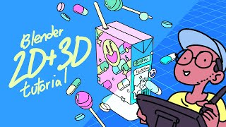 Blender 2D3D for beginners drawing and animating with greasepencil blender 28  Part 12 [upl. by Bain769]