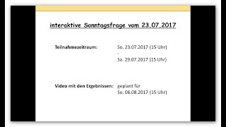 Bundestagswahl 2017 neue interaktive Umfrage 23072017 [upl. by Arze]