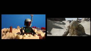 Boba Fett escapes the Sarlac Pit in Lego  Side by Side comparison [upl. by Clovah1]