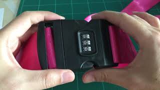 How to set up 3 digit lock in Candyleather Luggage strap [upl. by Neumark425]