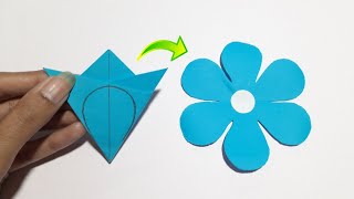 How To Make Paper Flower Very Easy  6 Petal Paper Flower Making Idea  Flower Making Step By Step [upl. by Haveman]