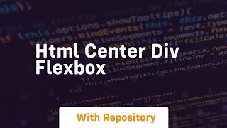 html center div flexbox [upl. by Akihsal]