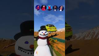 🚘Ronaldo vs Messi vs Lucky SnowMan 😎 beamngdrive simulator shorts ronaldo [upl. by Nanine]