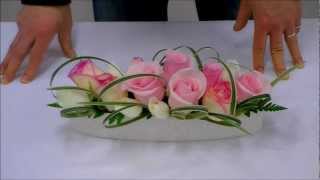 月刊フローリスト２０１３年５月号How to Do 動画～ミスカンサステクニック編How to arrangement flowers and ikebana flowers arrangement [upl. by Nonnac]