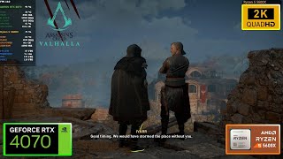 Assassins Creed Valhalla RTX 4070 Ryzen 5 5600X Native 1440p Ultra Settings [upl. by Ahsuoj]