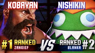 SF6 ▰ KOBAYAN 1 Ranked Zangief vs NISHIKIN 2 Ranked Blanka ▰ High Level Gameplay [upl. by Larry]