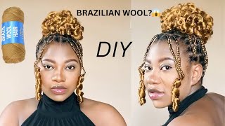 Make The Trending TikTok Hairstyle Yourself Using Brazilian Wool  Knotless Braids [upl. by Freudberg]