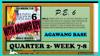 MAPEH 6 PE  AGAWANG BASE  QUARTER 2 WEEK 7 [upl. by Crawford]