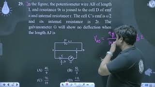 n the figure the potentiometer wire AB of length L and resistance 9r is joined to the cell D of [upl. by Remmos]