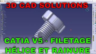 Catia V5  Part  Créer un filetage avec une hélice [upl. by Amato210]