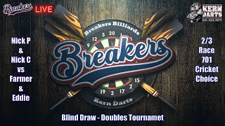 Darts Blind Draw  Doubles Nick PNick C vs FarmerEddie [upl. by Harness165]