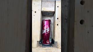 How to flatten cans for recyclingDIYCan crushingWooden machinecans satisfying cancrushing [upl. by Freyah239]