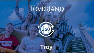 Houten achtbaan Troy  360° Onride  Attractiepark Toverland [upl. by Cassidy535]