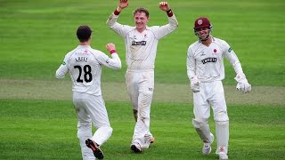 Twentyone wickets fall on extraordinary day Somerset v Warks Day One [upl. by Naujik]