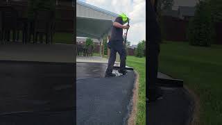 Professionally Sealcoating a Driveway satisfying shorts [upl. by Sandra]