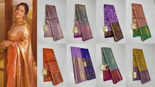 Kanjivaram silk sarees beautiful collections online shopping with prices [upl. by Arraik706]