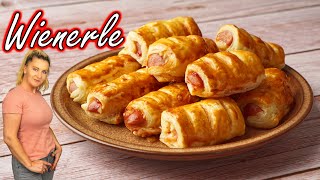 Wienerle Croissants  Würstchen im Blätterteig  Schlafrock einfach lecker [upl. by Soph172]