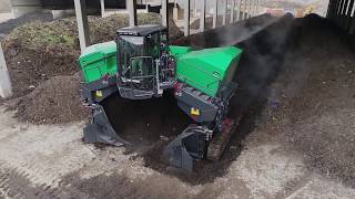 Komptech Topturn X5000 Compost Windrow Turner in Operation [upl. by Eelam255]