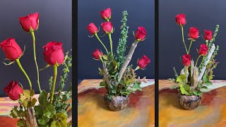 37 💐 Roses in Harmony A Guide to Artfully Arranging Half a Dozen Red Roses with Style [upl. by Rehtae]