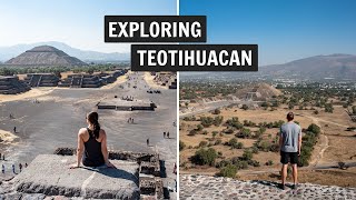 Visiting Teotihuacan by BUS in Mexico City  eating lunch in a CAVE [upl. by Nuarb]