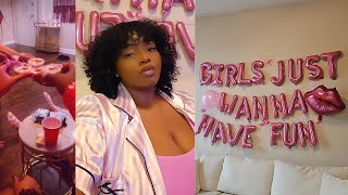 Vlog  Pink Pajama Party  First Time Hosting  Party Preparation  Girls Night [upl. by Streetman]