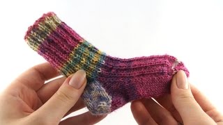 How to Knit Baby Socks 1 Cuff [upl. by Ednil]