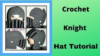 Crochet a Knight Helmet Hat Tutorial  DIY Crochet Beanie [upl. by Savina]