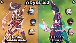 C0 Navia Double Hydro amp C4 Tighnari Spread  New Spiral Abyss 52 Genshin Impact  Abyss 12 [upl. by Chang]