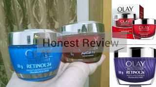 OLAY REGENERIST RETINOL 24 NIGHT MOISTURIZER and REGENERIST COLLAGEN PEPTIDES 24 MOISTURIZER Review [upl. by Llij]