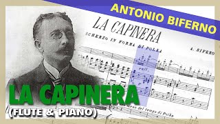 🎼 Antonio BIFERNO  La Capinera Flute amp Piano  Sheet Music Scrolling [upl. by Ylle520]