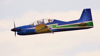 LARGE SCALE RC EMBRAER 312 TUCANO TURBO PROP  ANDY amp KEN LMA RAF EAST KIRKBY  2017 [upl. by Adiell]