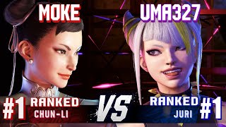 SF6 ▰ MOKE 1 Ranked ChunLi vs UMA327 1 Ranked Juri ▰ Ranked Matches [upl. by Lindahl]