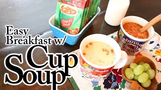 Easy Breakfast w Cup Soup Refill Eating sound ASMR Lifestyle Bible [upl. by Atiana]