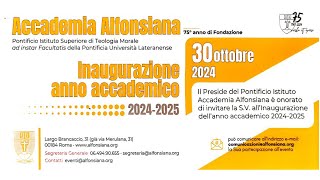 Apertura dellAnno Accademico 202425  Accademia Alfonsiana [upl. by Lomaj825]