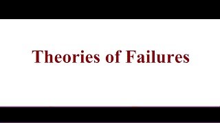 Theories of Failure Basic Concept Formulas for GATE [upl. by Nilek349]