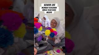 School vlog  making typical Malay egg flower handicrafts [upl. by Ellenor]